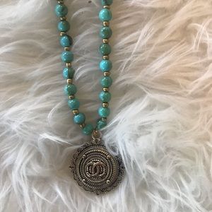 Chanel Button upcycled necklace